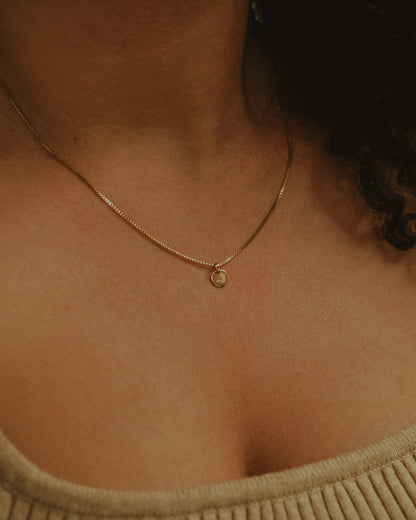 Tiny Monogram Necklace, 14K Gold Fill