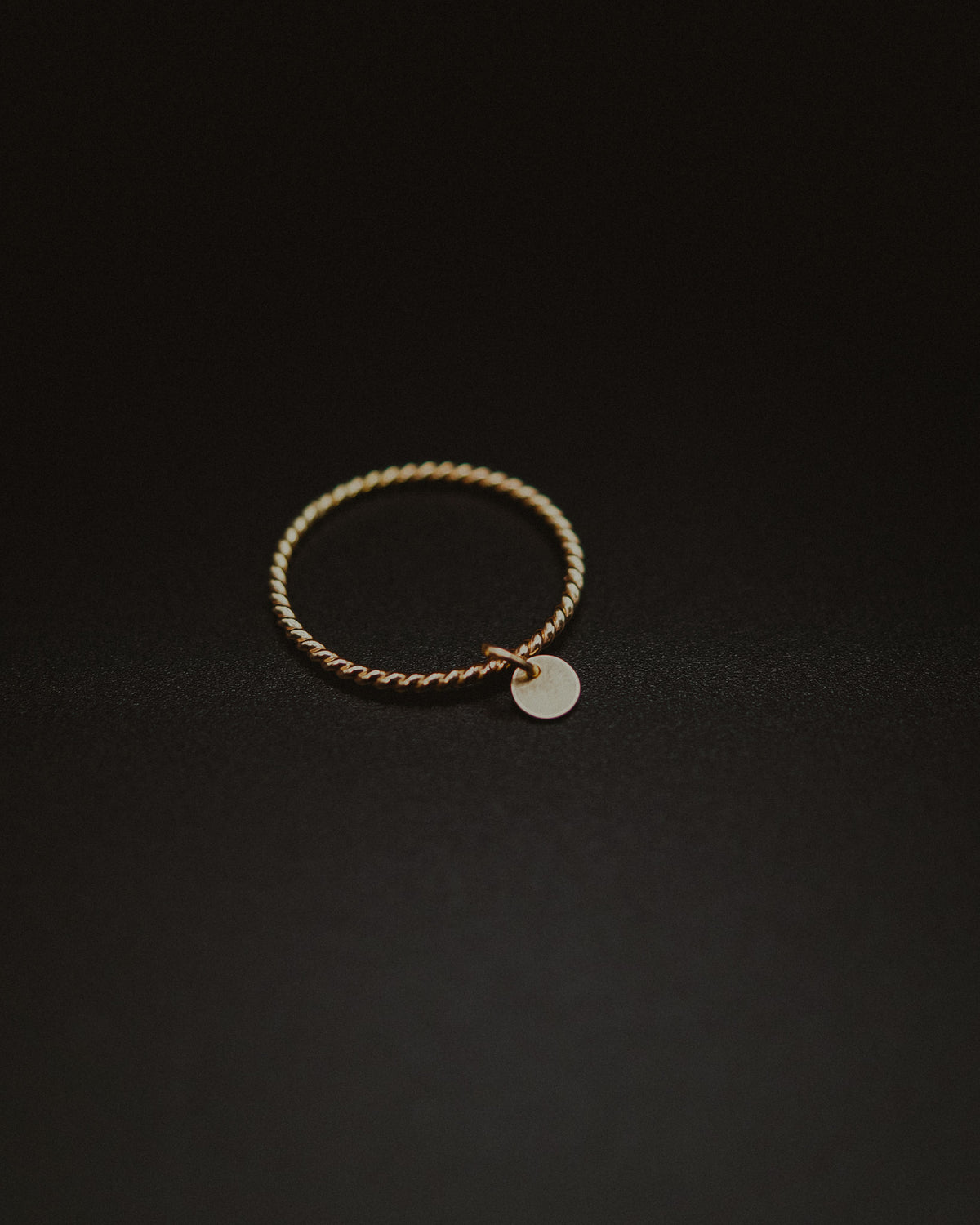 Tiny Dot Charm Ring, 14K Gold Fill