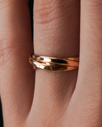 Thick Interlocking Set of 3 Rings, 14K Gold Fill