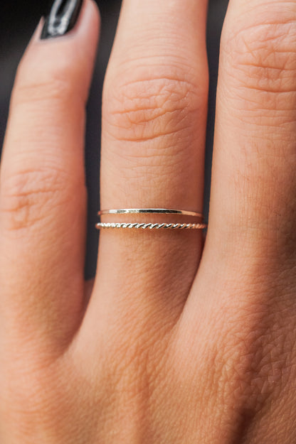 Twist Set of 2 Stacking Rings, Sterling Silver