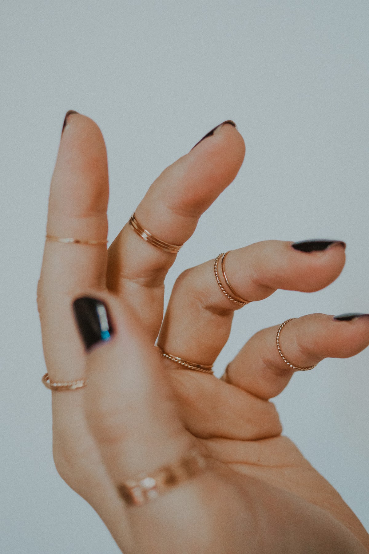 Twist Set of 2 Stacking Rings, 14K Rose Gold Fill