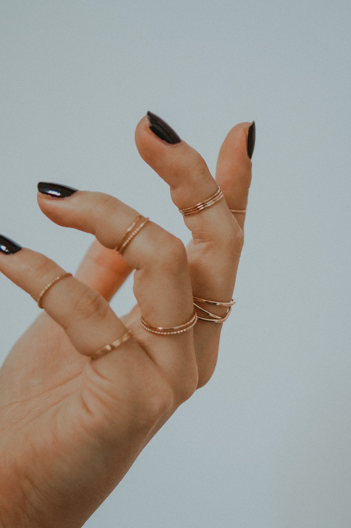 Twist Set of 2 Stacking Rings, 14K Rose Gold Fill