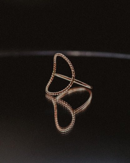 Twist Circle Ring, Solid 14K Rose Gold