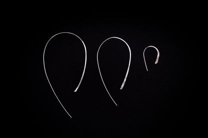 U-Shaped Threader Hoop Earrings, Gold Fill, Rose Gold Fill or Sterling Silver