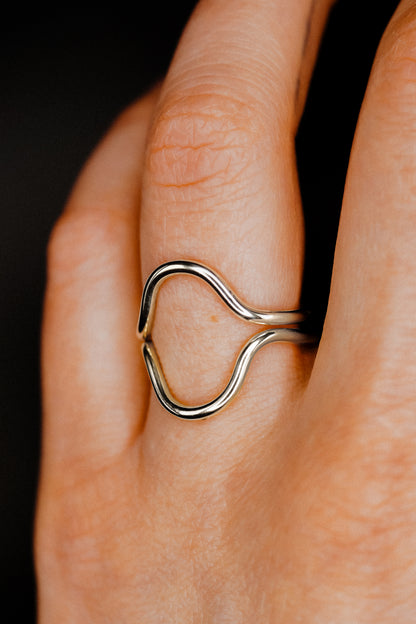 Arc Set of 2 Stacking Rings in Gold, Rose Gold or Silver