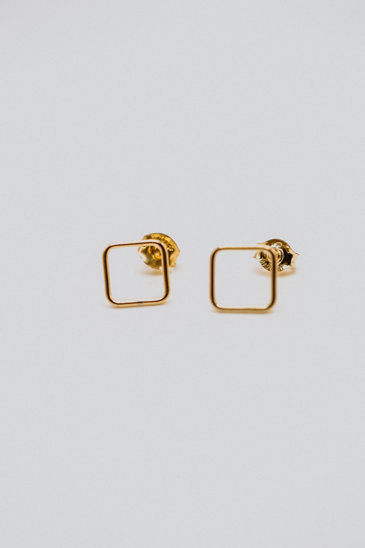 Square Stud Earrings, Gold Fill or Sterling Silver