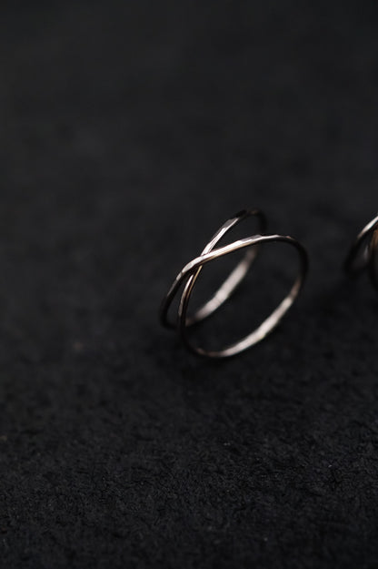 X-Ring, Solid 14K White Gold
