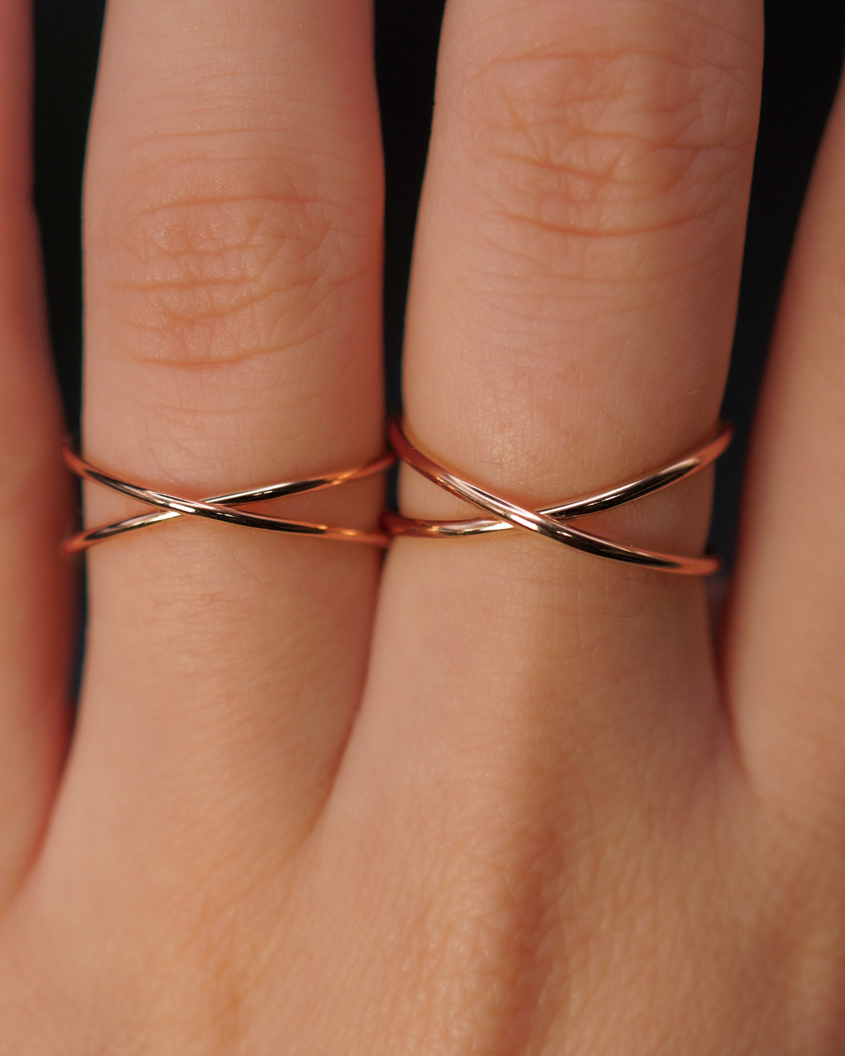 X-Ring, Solid 14K Rose Gold