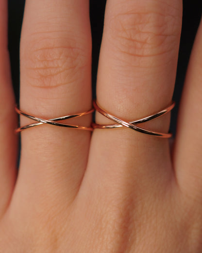 X-Ring, Solid 14K Rose Gold
