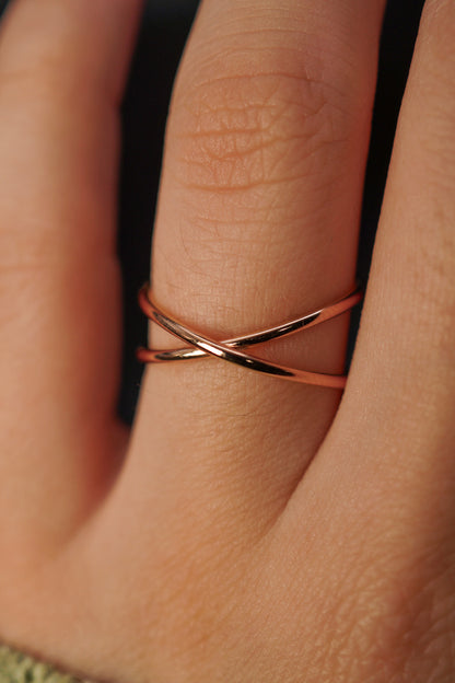X-Ring, Solid 14K Rose Gold