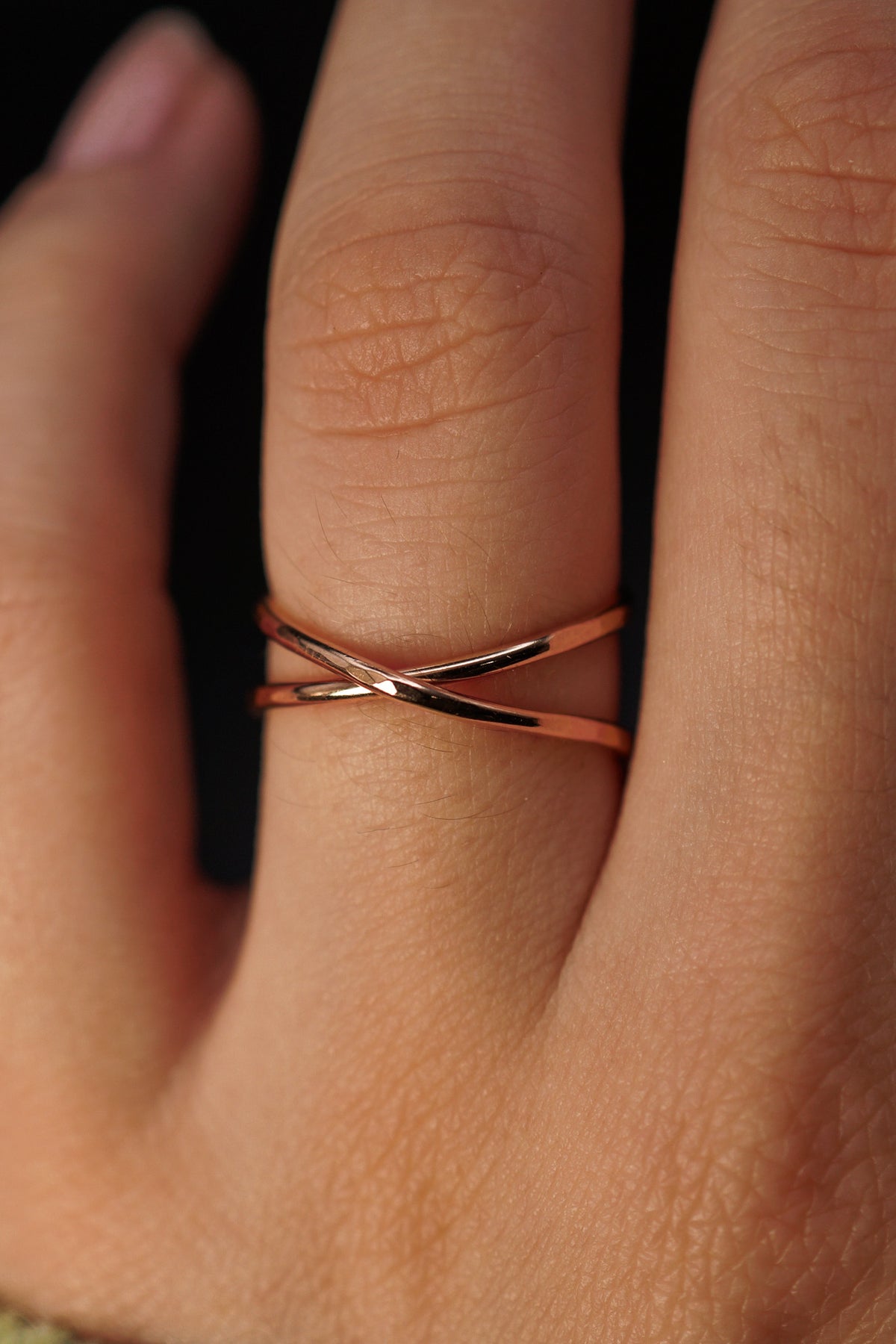 X-Ring, Solid 14K Rose Gold