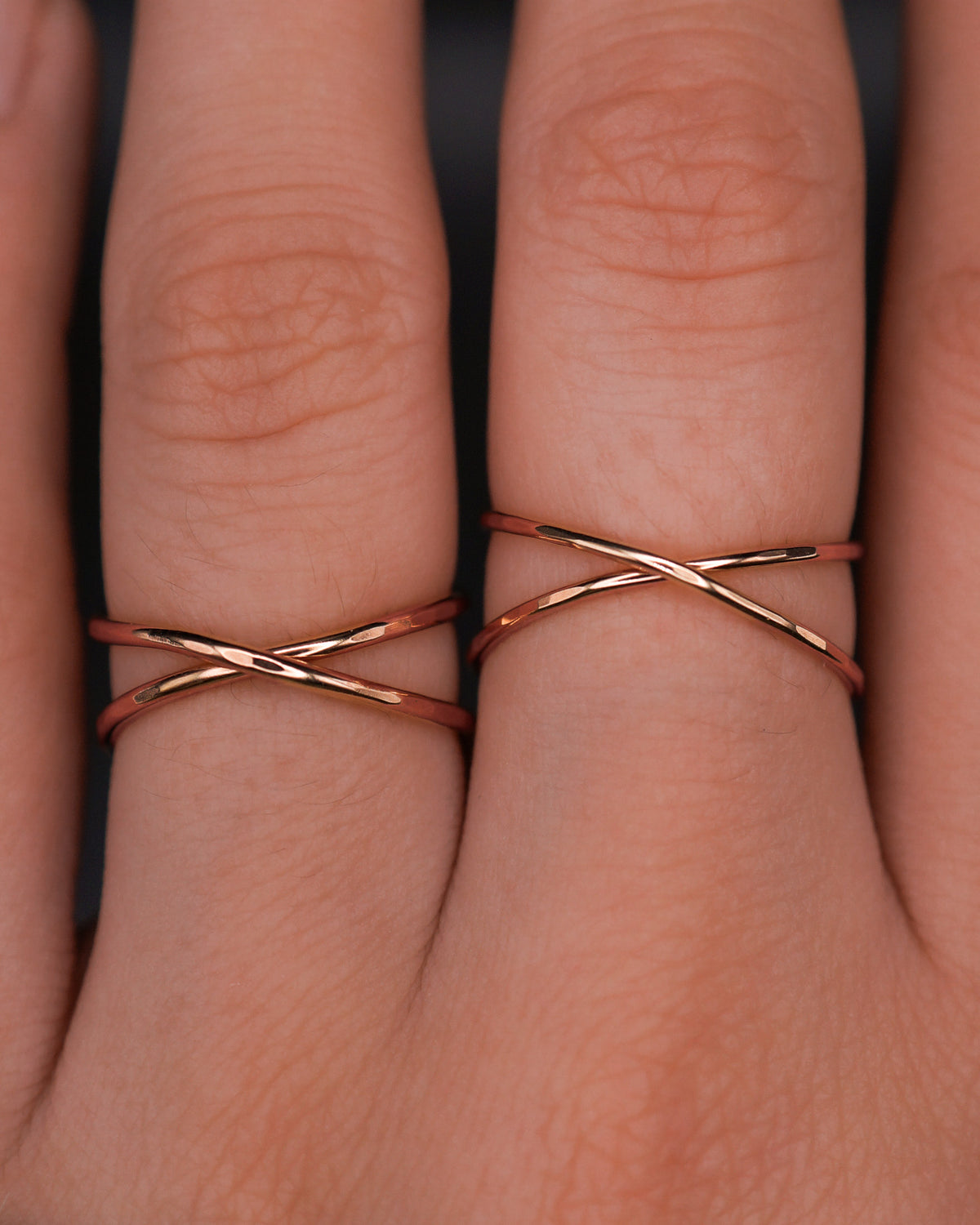 X-Ring, Solid 14K Rose Gold