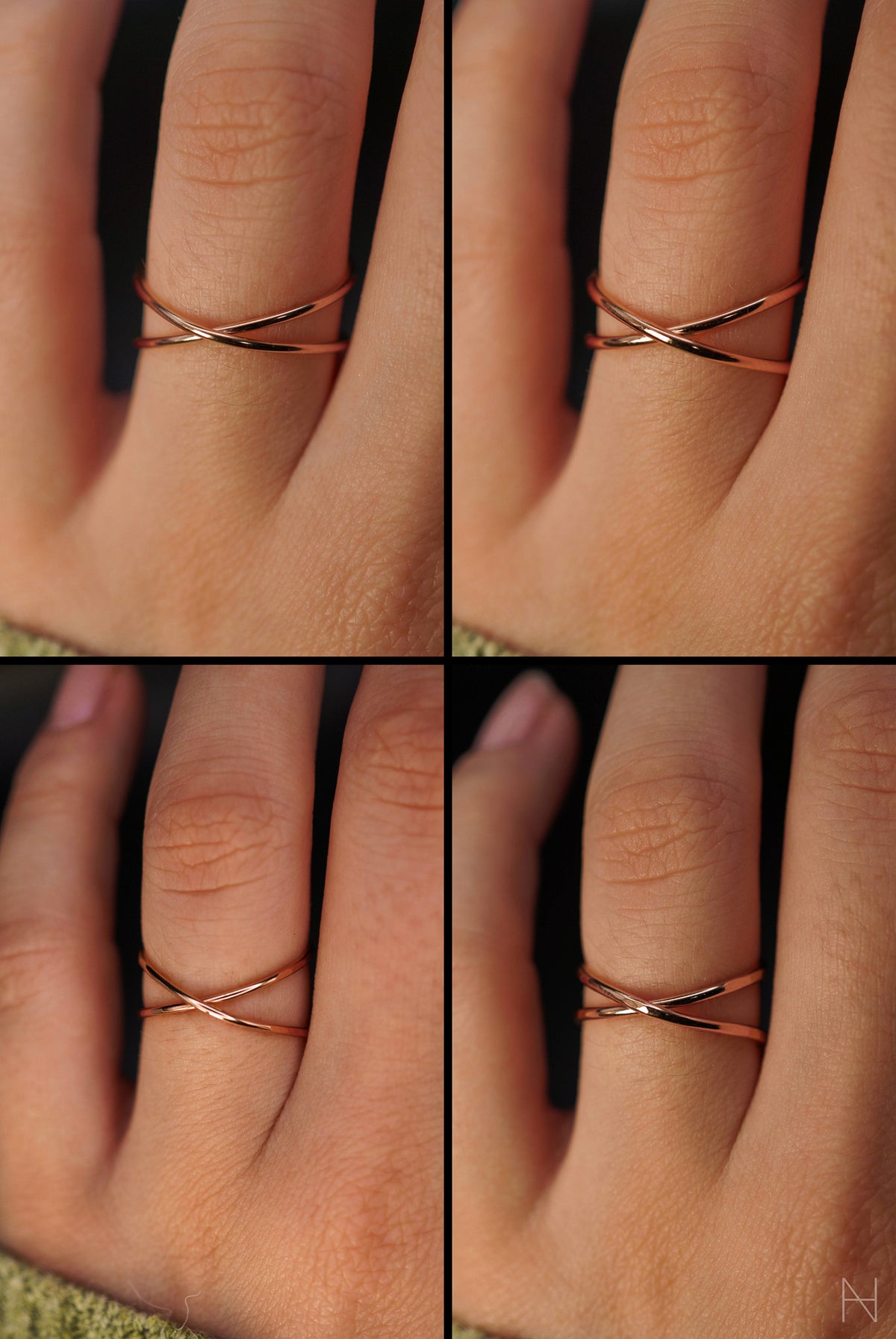 X-Ring, Solid 14K Rose Gold