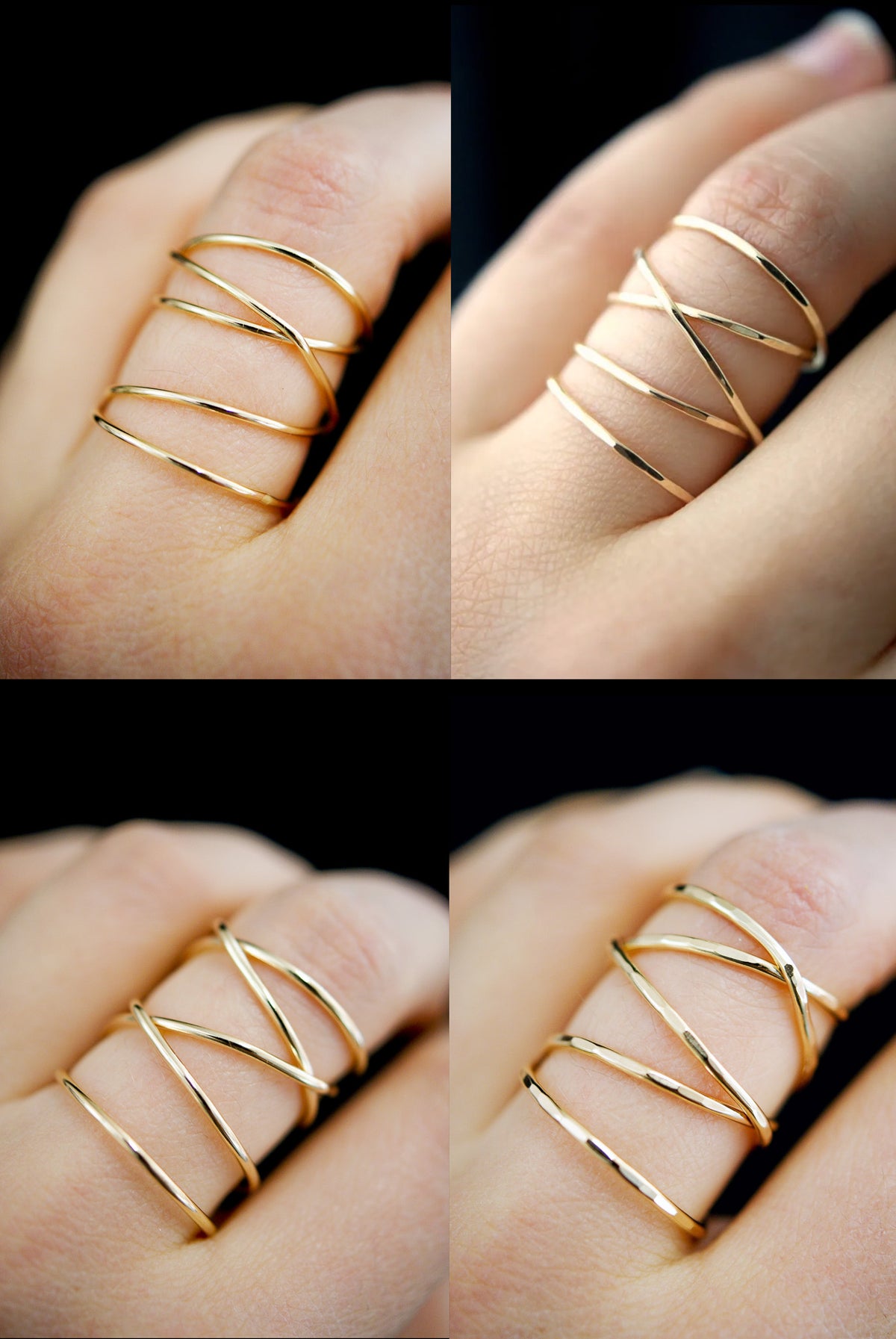 Extra Large Wraparound Ring, Solid 14K Gold