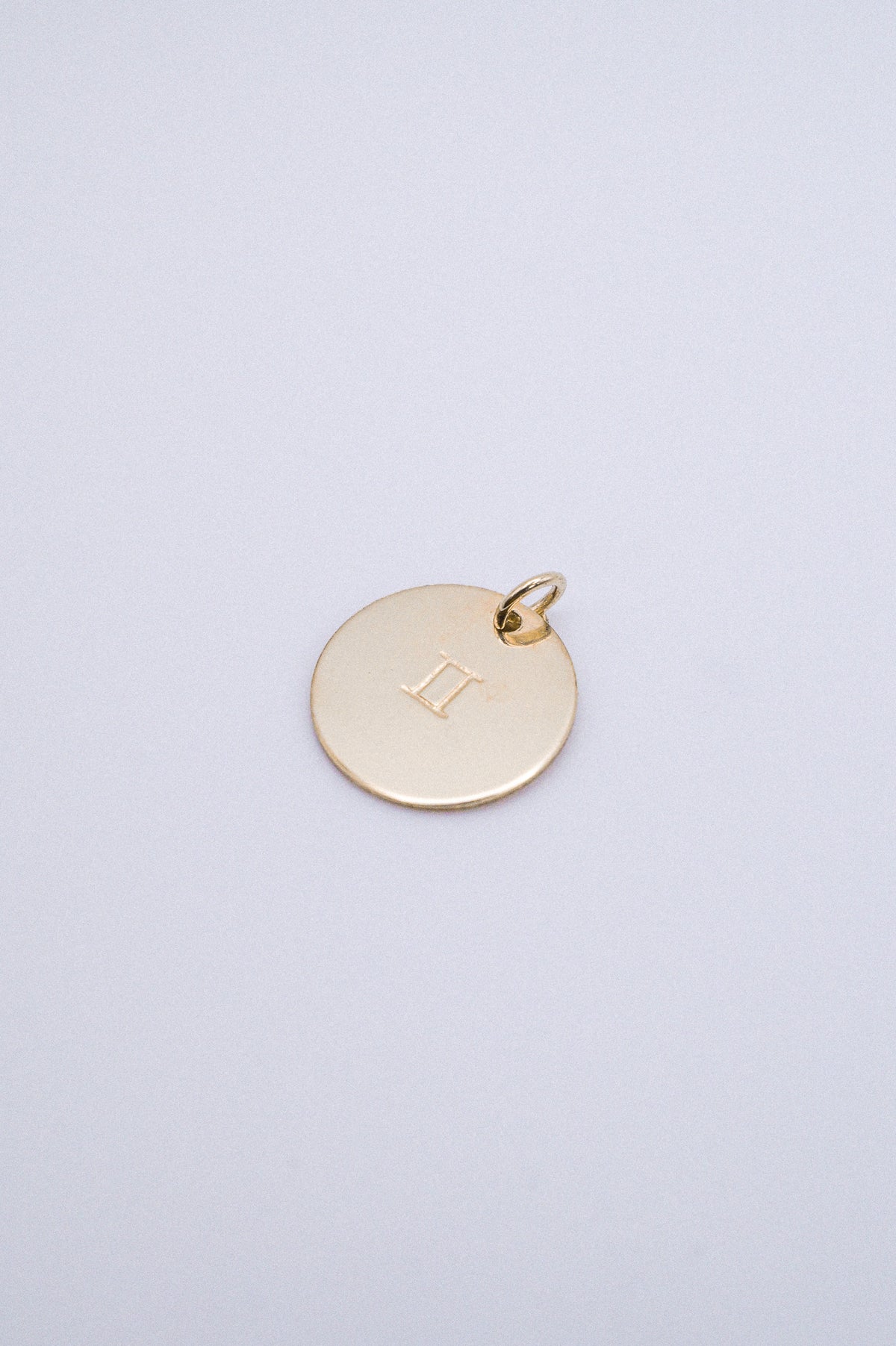 Zodiac Circle Charm, Solid 14K Gold