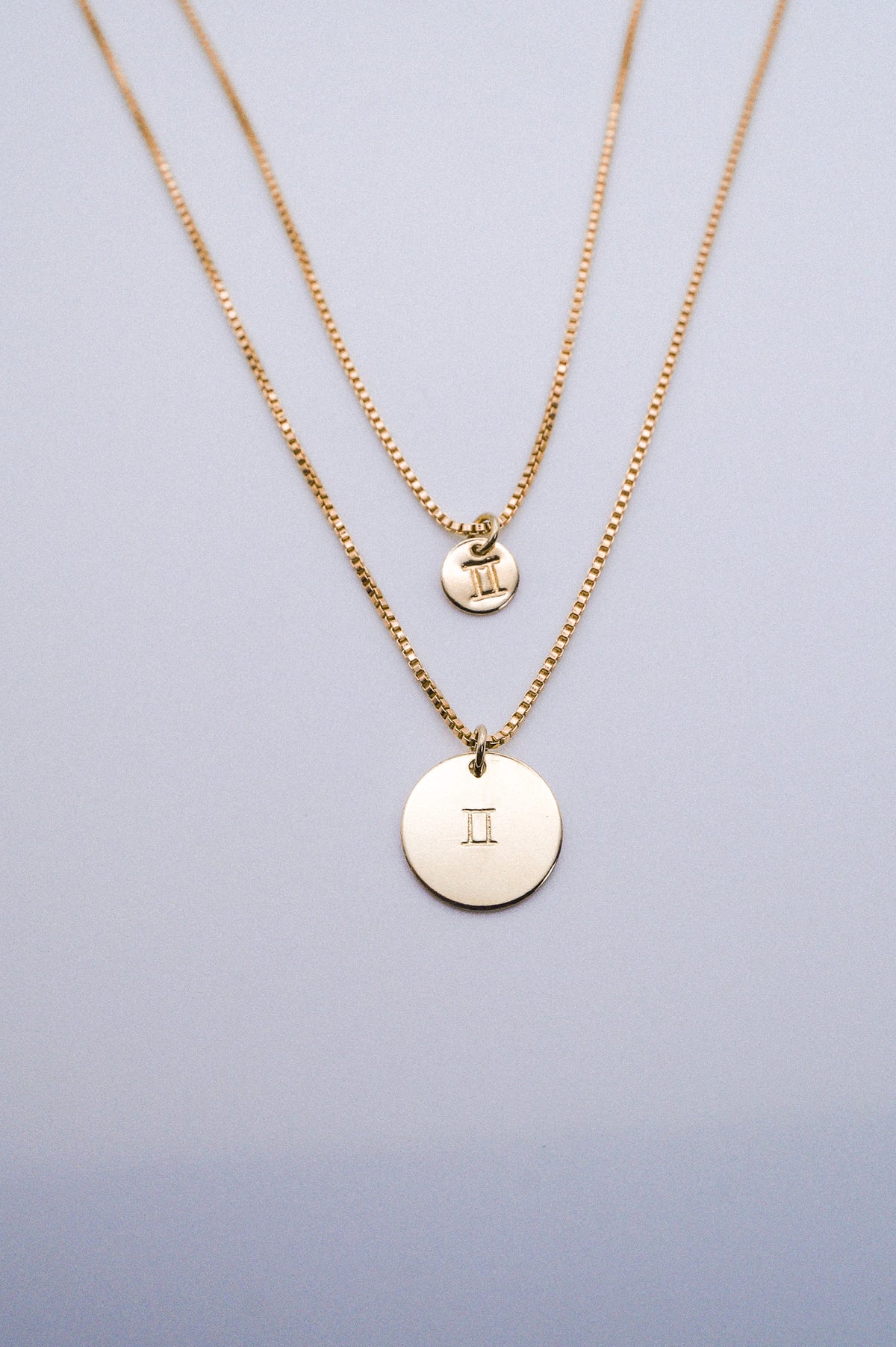 Zodiac Circle Charm, Solid 14K Gold