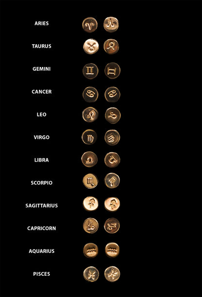 Zodiac Dot Stud Earrings in Gold Fill, Rose Gold Fill, or Sterling Silver