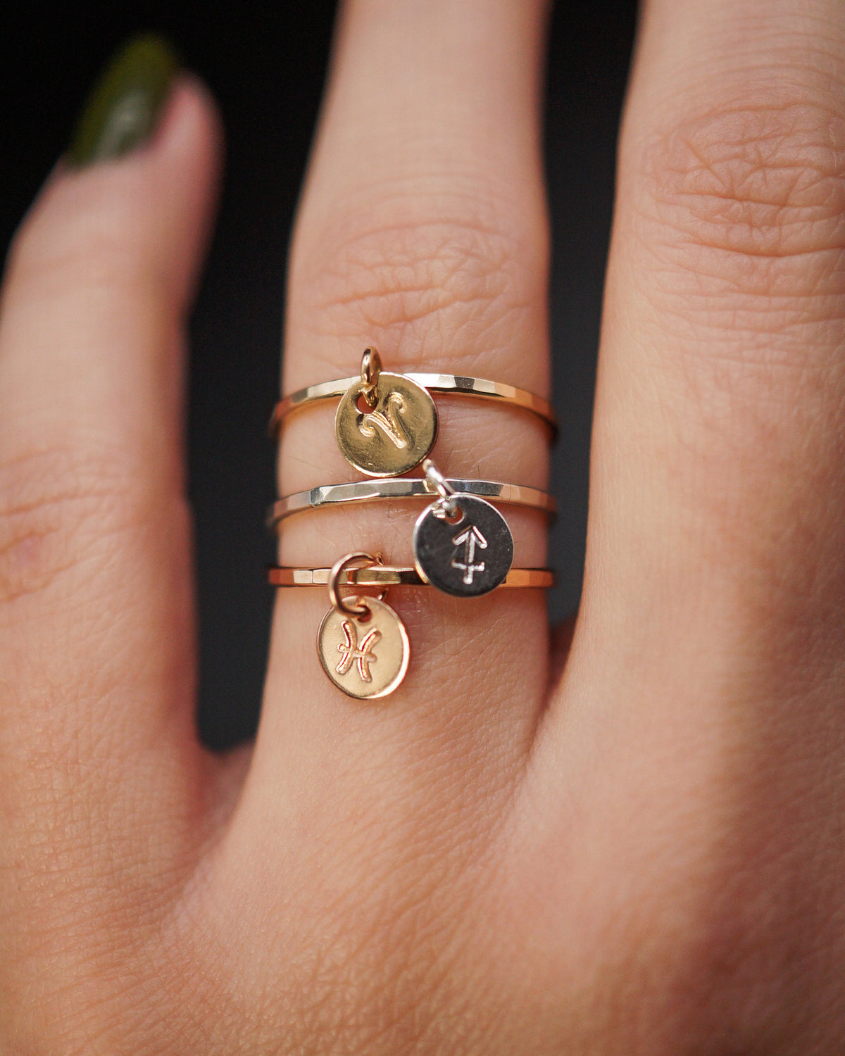 Zodiac Charm Ring, Sterling Silver
