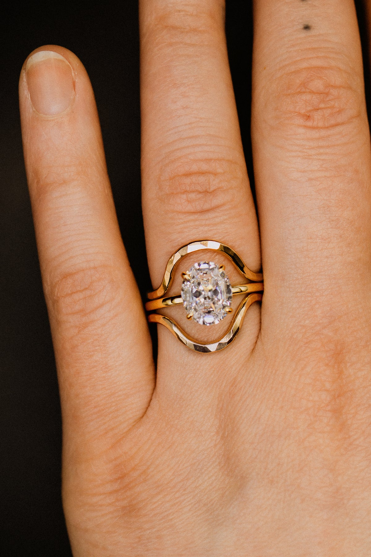 Arc Set of 2 Stacking Rings in Gold, Rose Gold or Silver