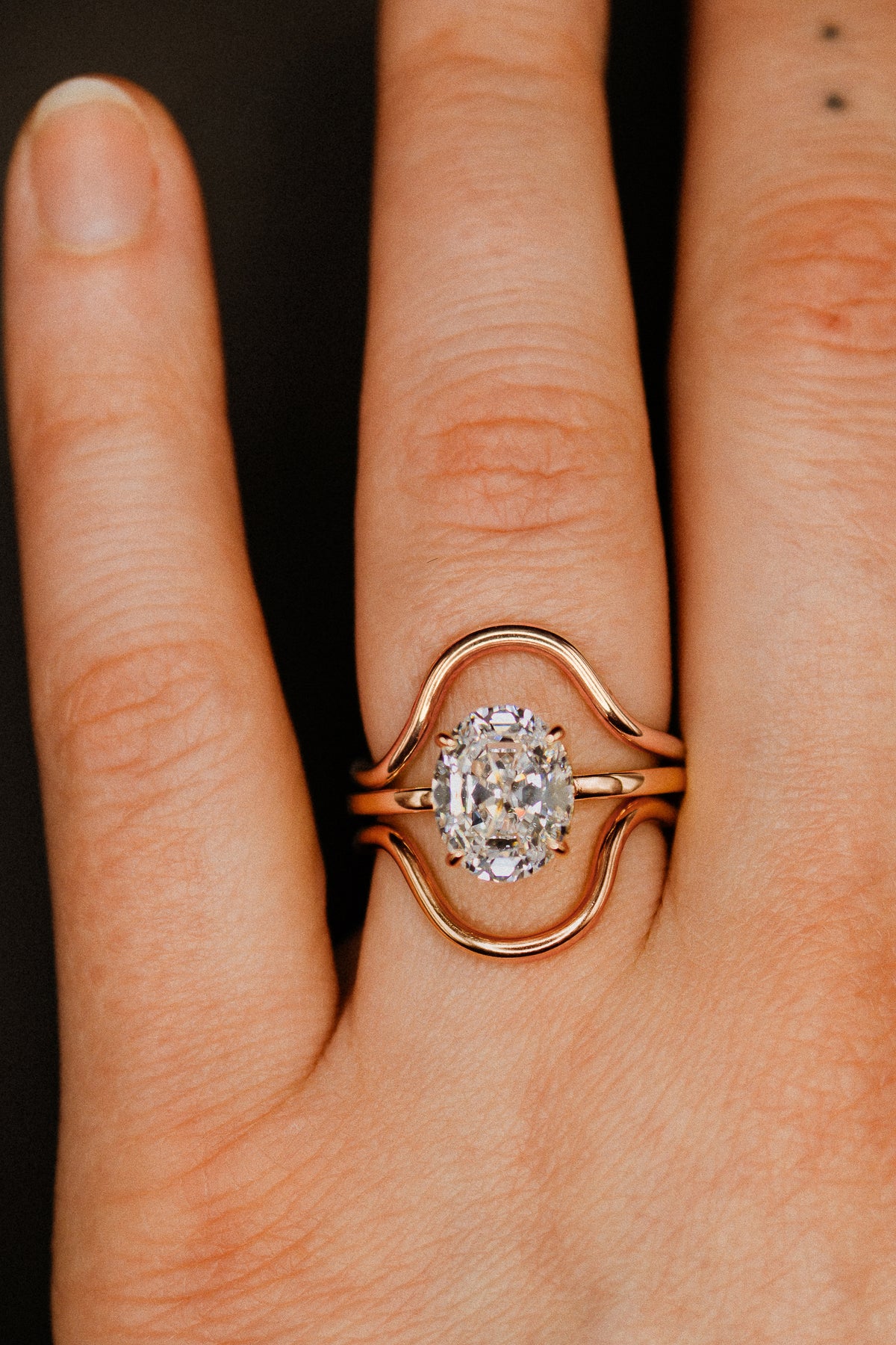 Arc Set of 2 Stacking Rings in Gold, Rose Gold or Silver