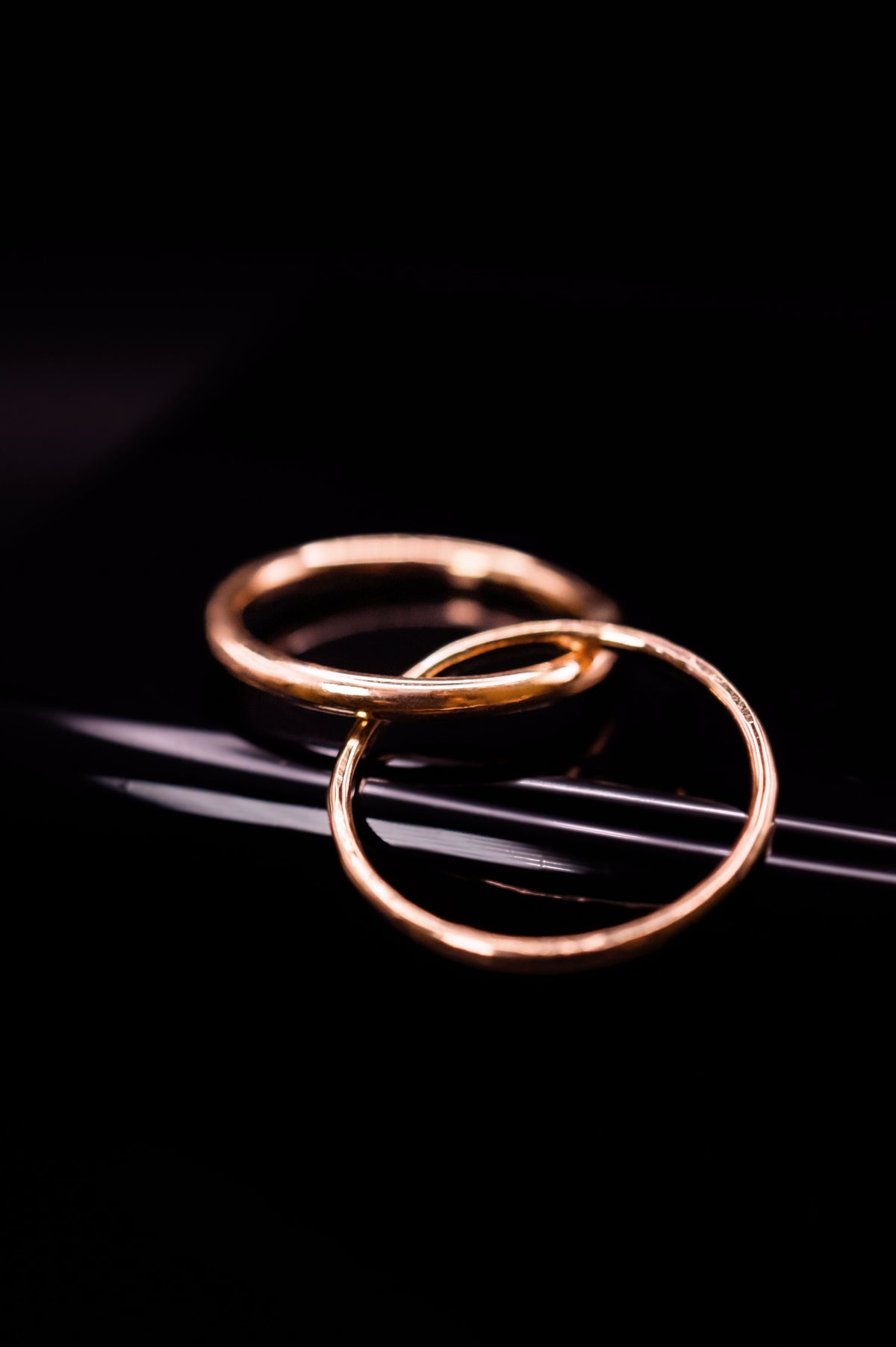 Asymmetrical Interlocking Ring, 14K Solid Rose Gold