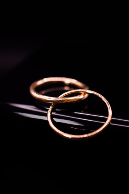 Asymmetrical Interlocking Ring, 14K Solid Rose Gold