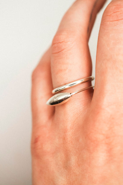 Baguette Spinner Ring Set of 2, Sterling Silver