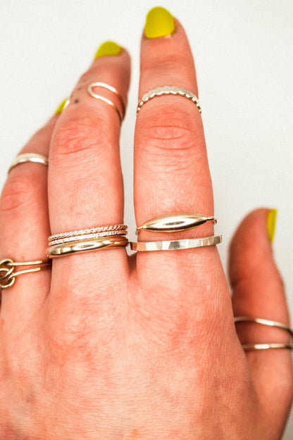 Baguette Spinner Ring, Sterling Silver