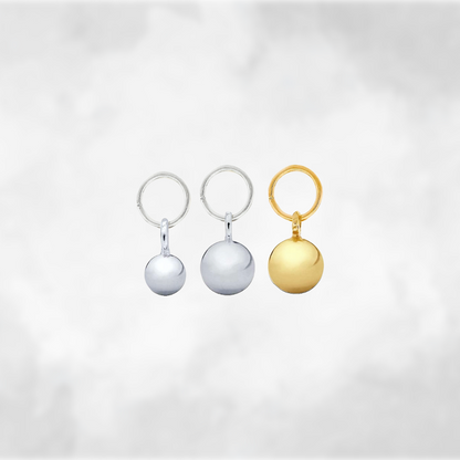 Bead Ball Charm, Gold or Silver
