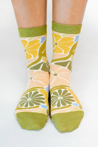 Knit Flowers Ankle Socks by Soulshine Co.