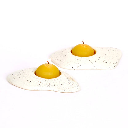 Ceramic Salt and Pepper Egg Tea Light Candle Holder