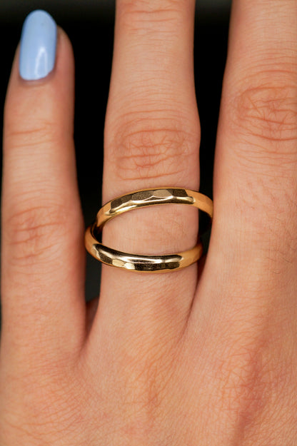 Chunky Interlocking Ring Set of 2, 14K Gold Fill
