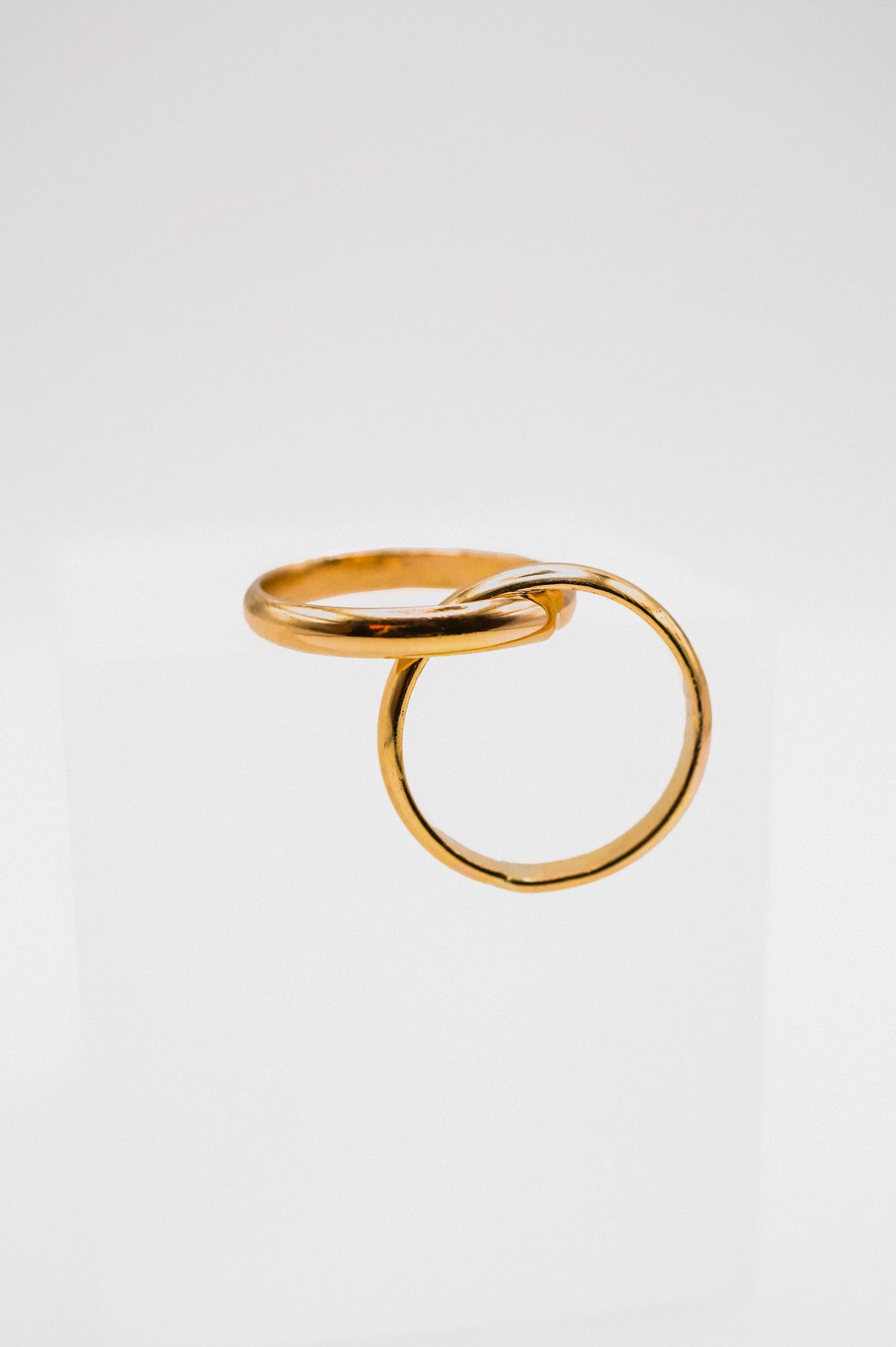 Chunky Interlocking Ring Set of 2, 14K Gold Fill