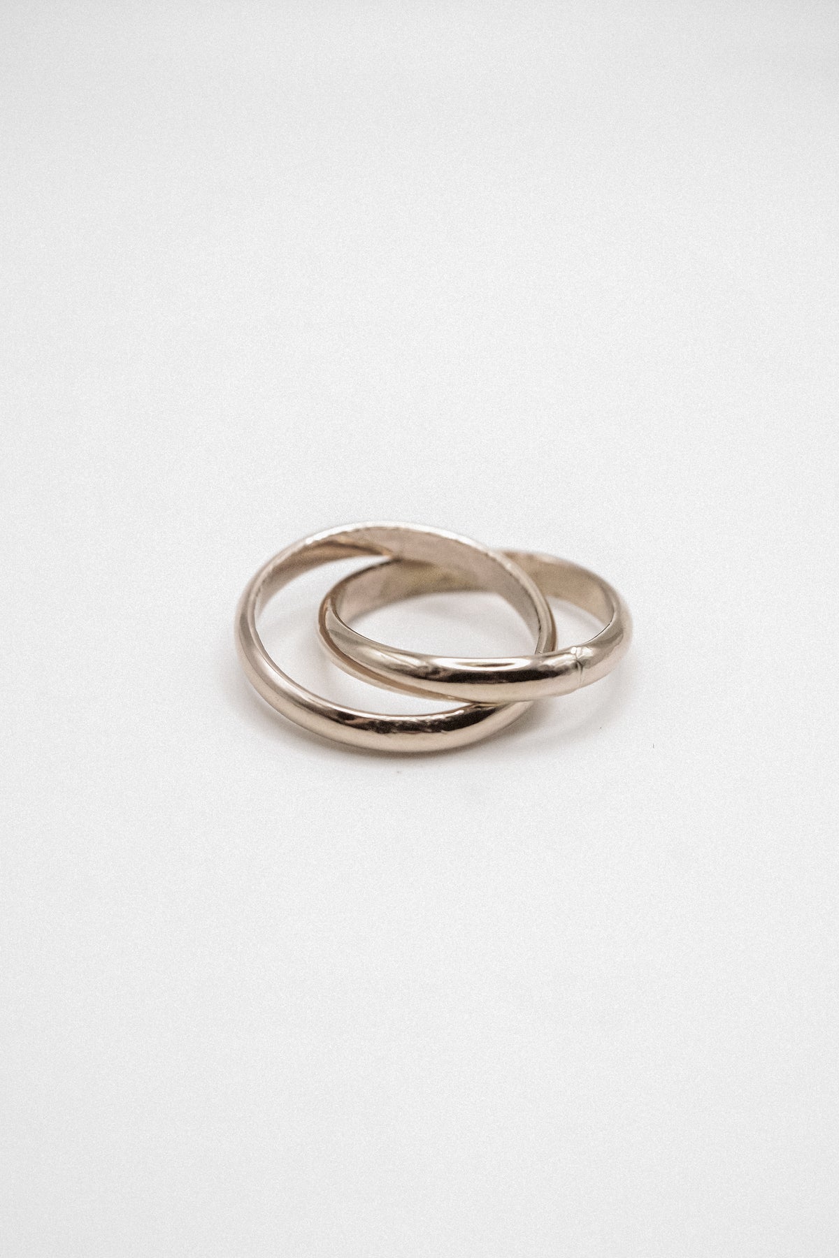 Chunky Interlocking Ring Set of 2, Sterling Silver