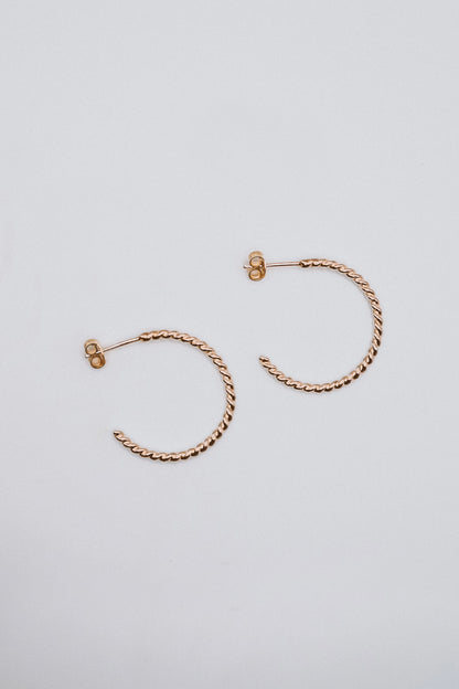 Chunky Twist Hoops in 14K Gold Fill, Rose Gold Fill or Sterling Silver