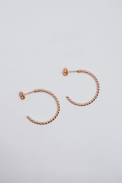 Chunky Twist Hoops in 14K Gold Fill, Rose Gold Fill or Sterling Silver