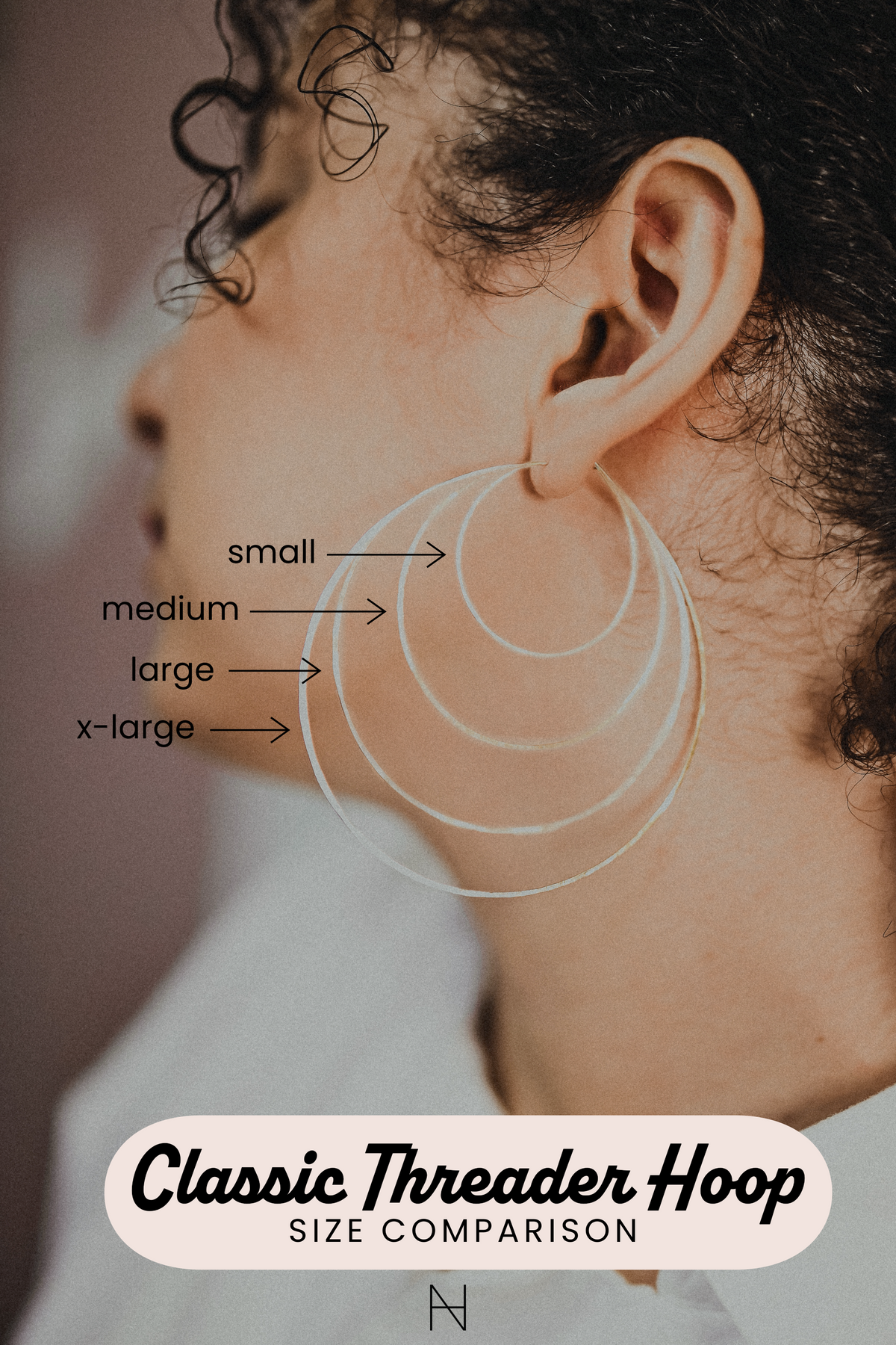 Classic Threader Hoop Earrings in Solid 14K Gold or Rose Gold