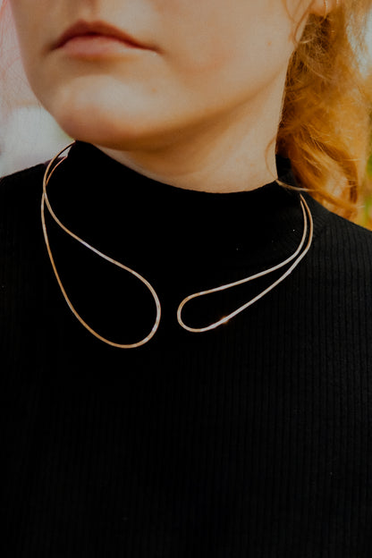 Wave Collar Necklace, Gold Fill, Rose Gold Fill, or Sterling Silver