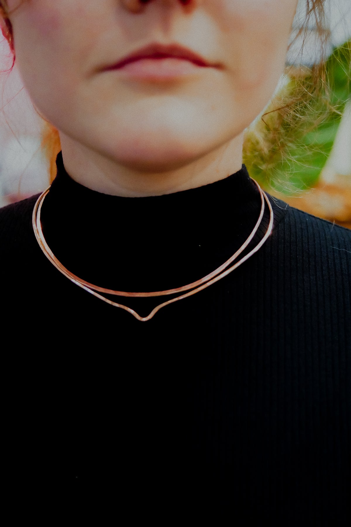 Hammered Collar Necklace, Gold Fill, Rose Gold Fill, or Sterling Silver