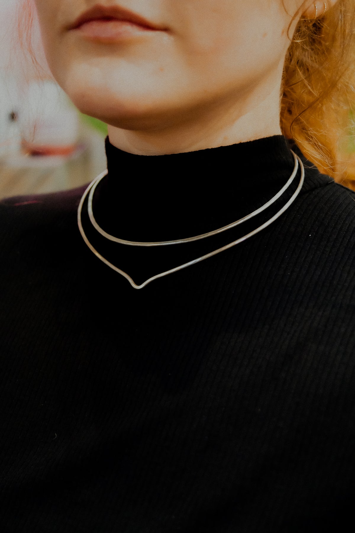 Hammered Collar Necklace, Gold Fill, Rose Gold Fill, or Sterling Silver