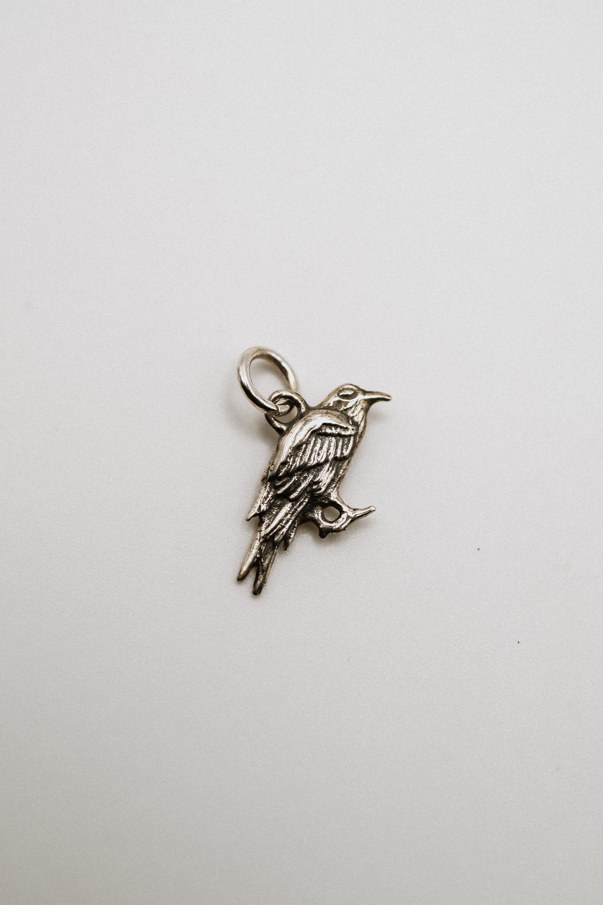 Crow Charm, Sterling Silver
