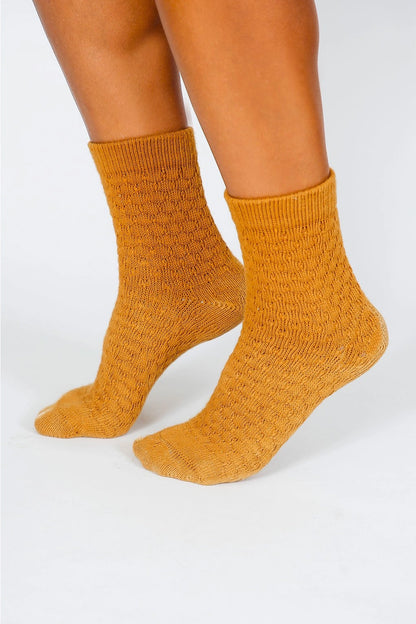 Orange Knit Ankle Socks