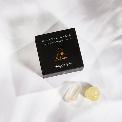 Abundance + Strength Mini Quartz and Citrine Crystal Set