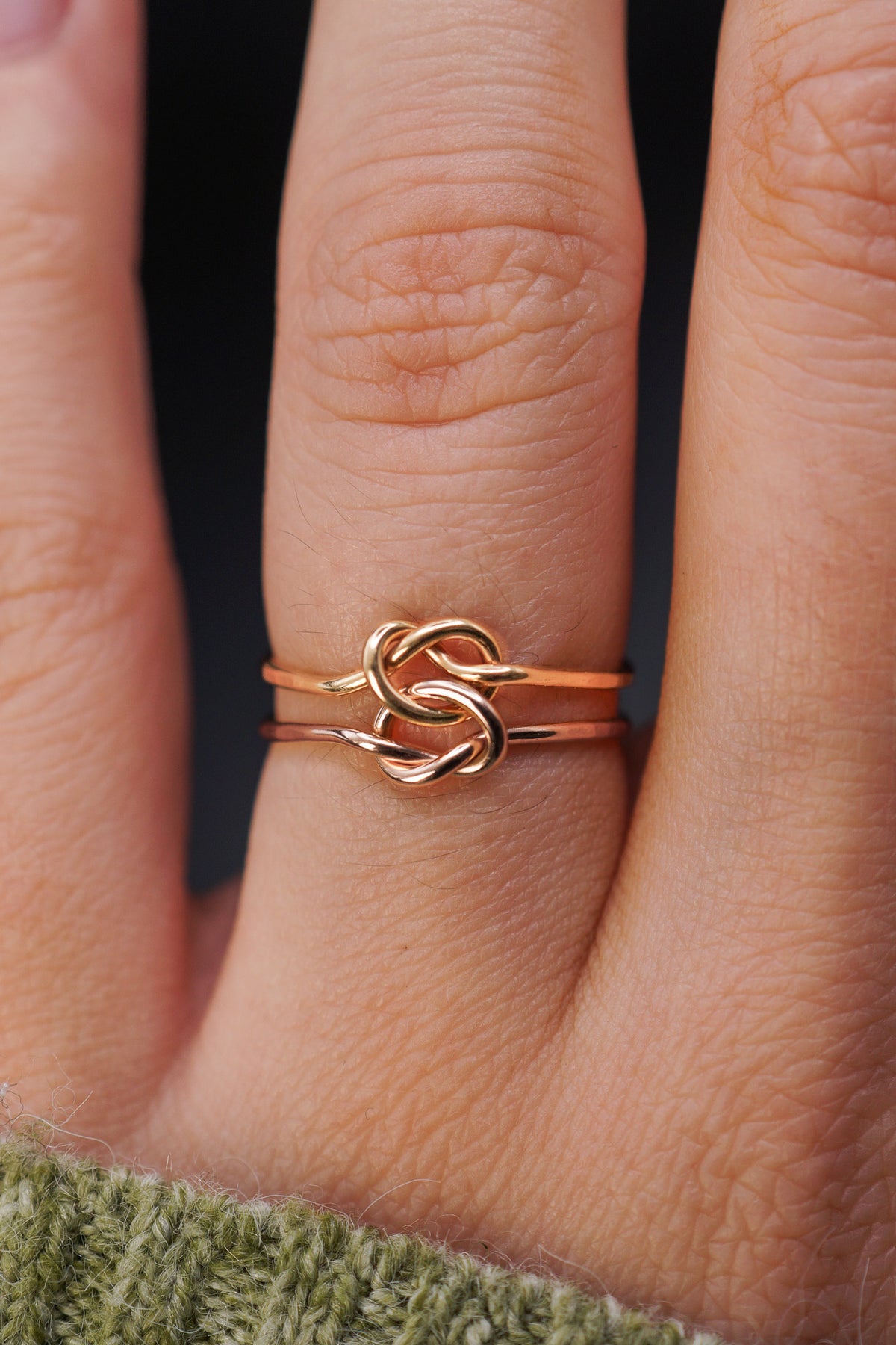 Double Knot Ring, Mixed Metal