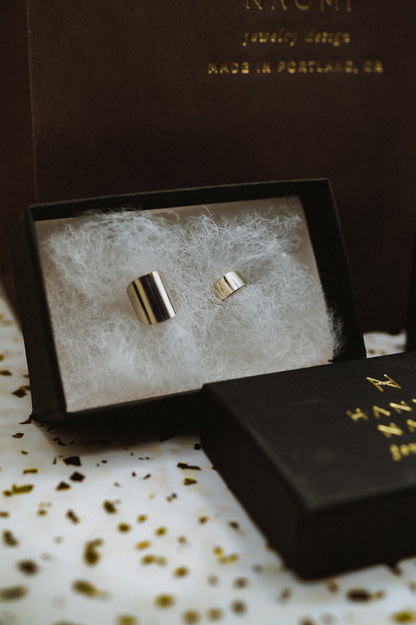 Double Shield Ear Cuff Set of 2, Sterling Silver
