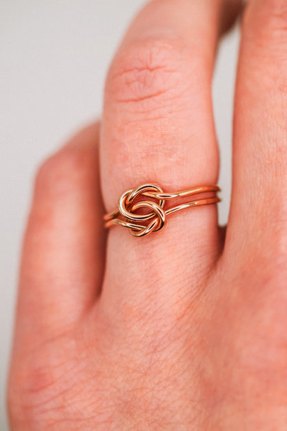 Double Knot Ring, 14K Rose Gold Fill