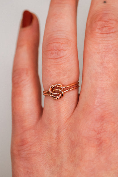 Double Knot Ring, 14K Rose Gold Fill