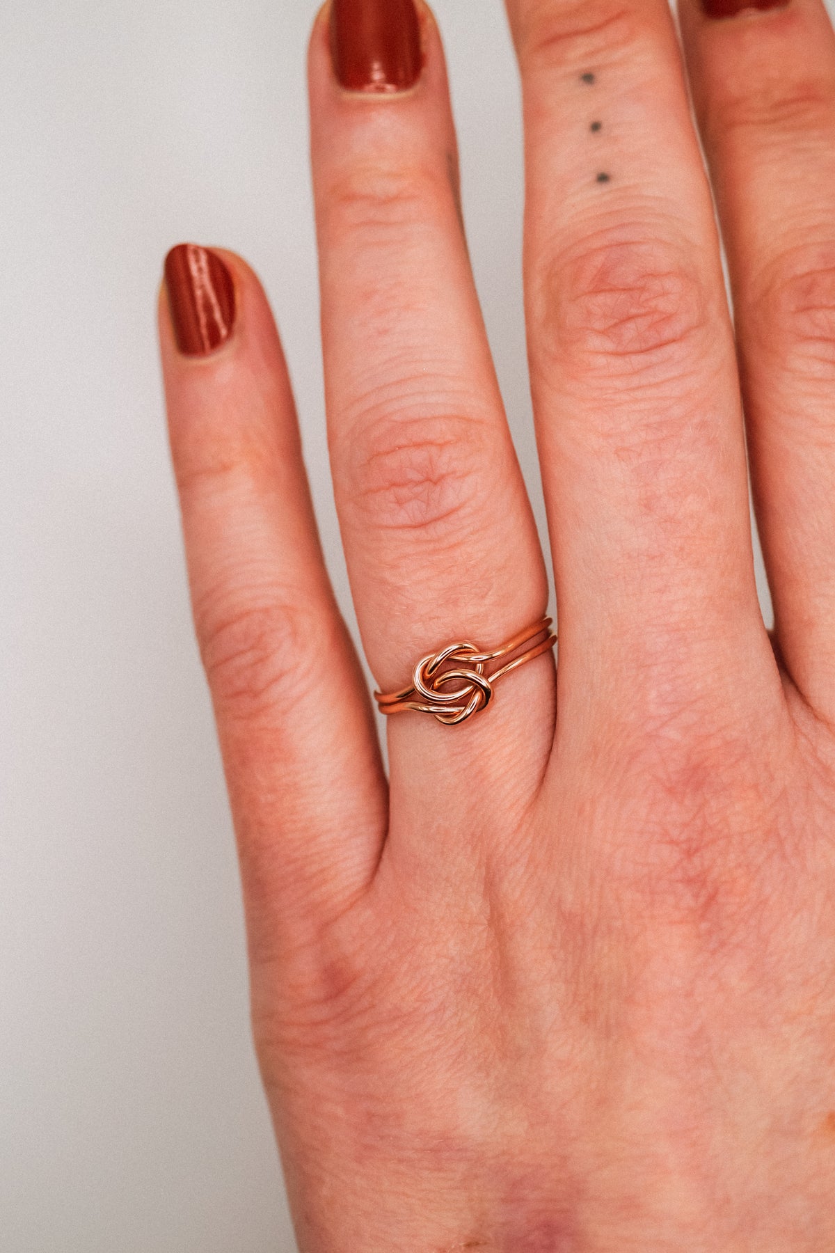 Double Knot Ring, 14K Rose Gold Fill