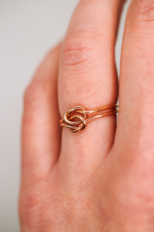 Double Knot Ring, 14K Rose Gold Fill