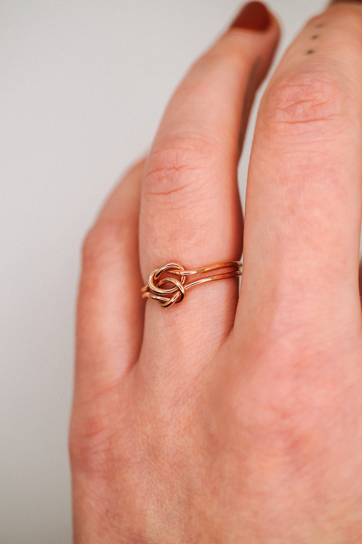 Double Knot Ring, 14K Rose Gold Fill